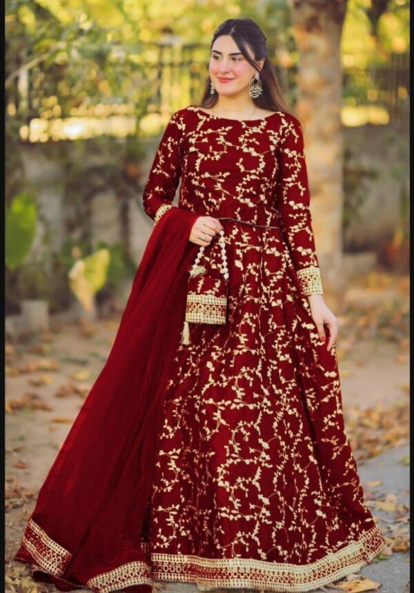 4 Pcs Women's Stitched Embroidered Lehenga Choli | Women's  Clothes