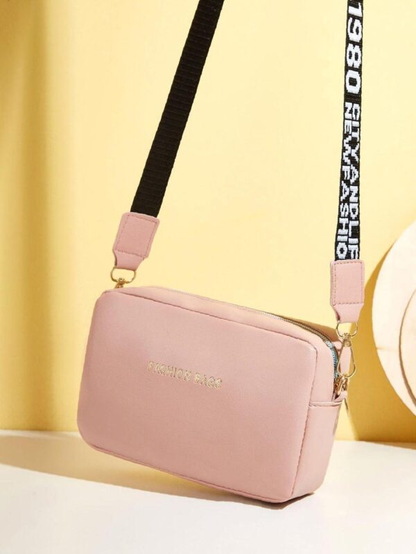 Chic Pink PU leather crossbody Bag for girls