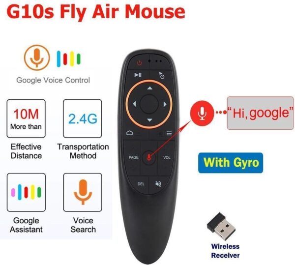 G10s 2.4G Air Mouse with Voice Control, 6-Axis Gyro, IR Learning, for Android TV Box, Smart TV